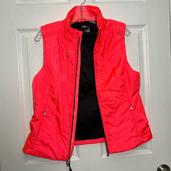 NWT RALPH LAUREN RLX Neon Pink Puffer Vest With Zipper Pockets | size Small - Picture 6 of 15
